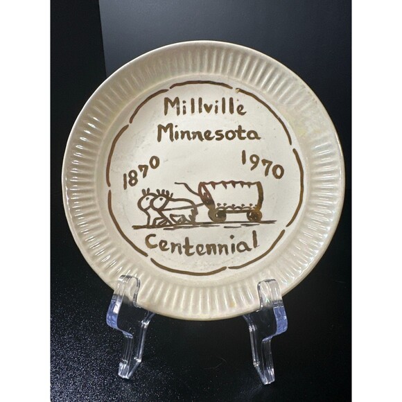 Millville Minnesota 1870–1970 Centennial Souvenir Plate 6" Vintage - Picture 1 of 4